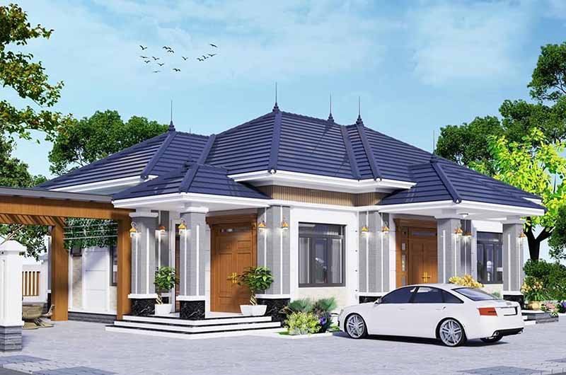 Nhà mái Nhật tinh tế đơn giản cho gia chủ