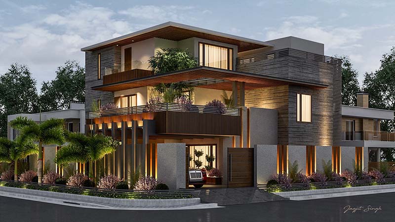 Thiết kế nhà đẹp nguyên tắc đối xứng tỉ lệ cho nhà phố