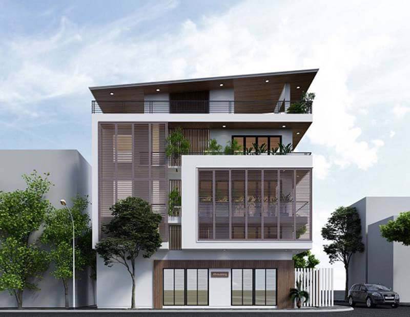 Thiết kế nhà đẹp mái lệch độc đáo