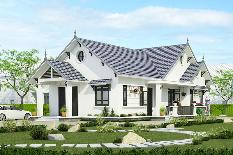 Nhà ở mái thái 1 tầng sân vườn